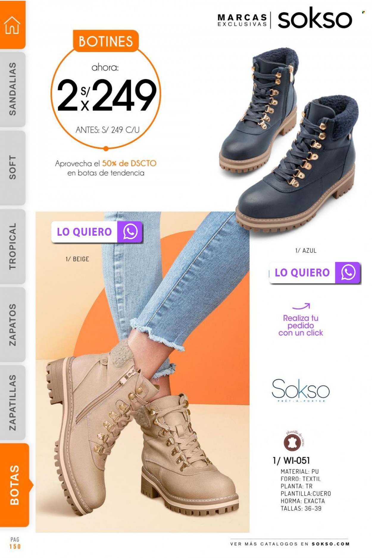thumbnail - Folleto actual SOKSO - 23.1.2023 - 12.2.2023 - Ventas - botines, zapatilla, zapatos, sandalias. Página 150.