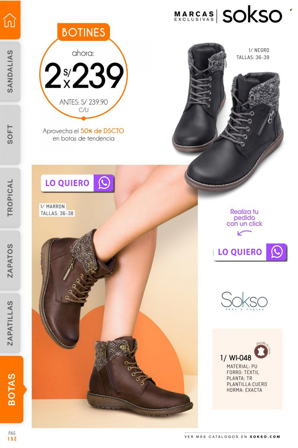 thumbnail - Folleto actual SOKSO - 23.1.2023 - 12.2.2023 - Ventas - botines, zapatilla, zapatos, sandalias. Página 152.