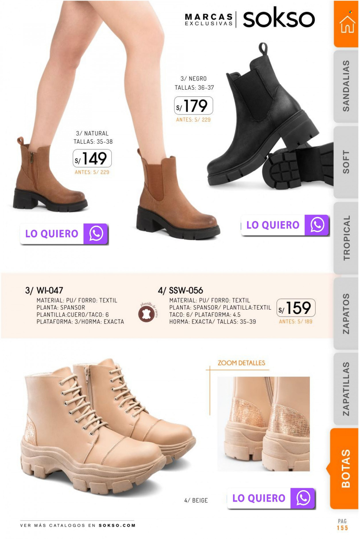 thumbnail - Folleto actual SOKSO - 23.1.2023 - 12.2.2023 - Ventas - botas, zapatilla, zapatos, sandalias. Página 155.