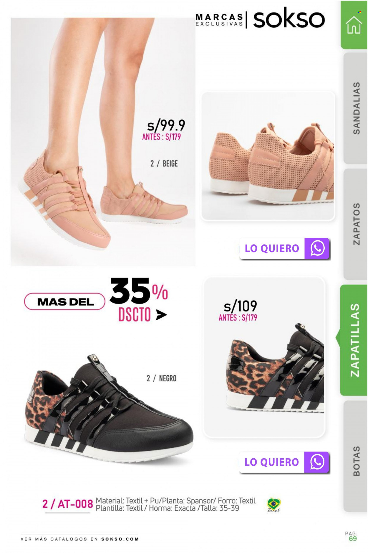 thumbnail - Folleto actual SOKSO - 23.1.2023 - 12.2.2023 - Ventas - botas, zapatilla, zapatos, sandalias. Página 69.