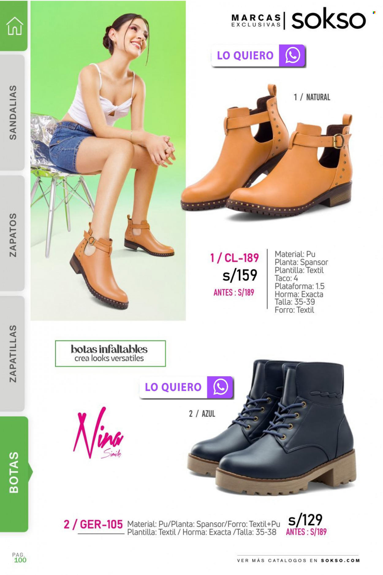 thumbnail - Folleto actual SOKSO - 23.1.2023 - 12.2.2023 - Ventas - botas, zapatilla, zapatos, sandalias. Página 100.