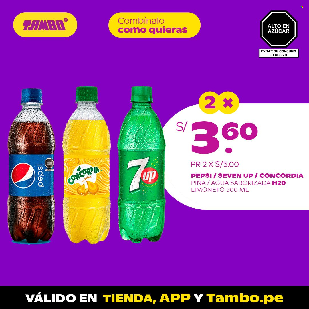 thumbnail - Folleto actual Tambo - 2.2.2023 - 1.3.2023 - Ventas - piña, refresco, bebida, Pepsi, 7UP, agua saborizada. Página 3.