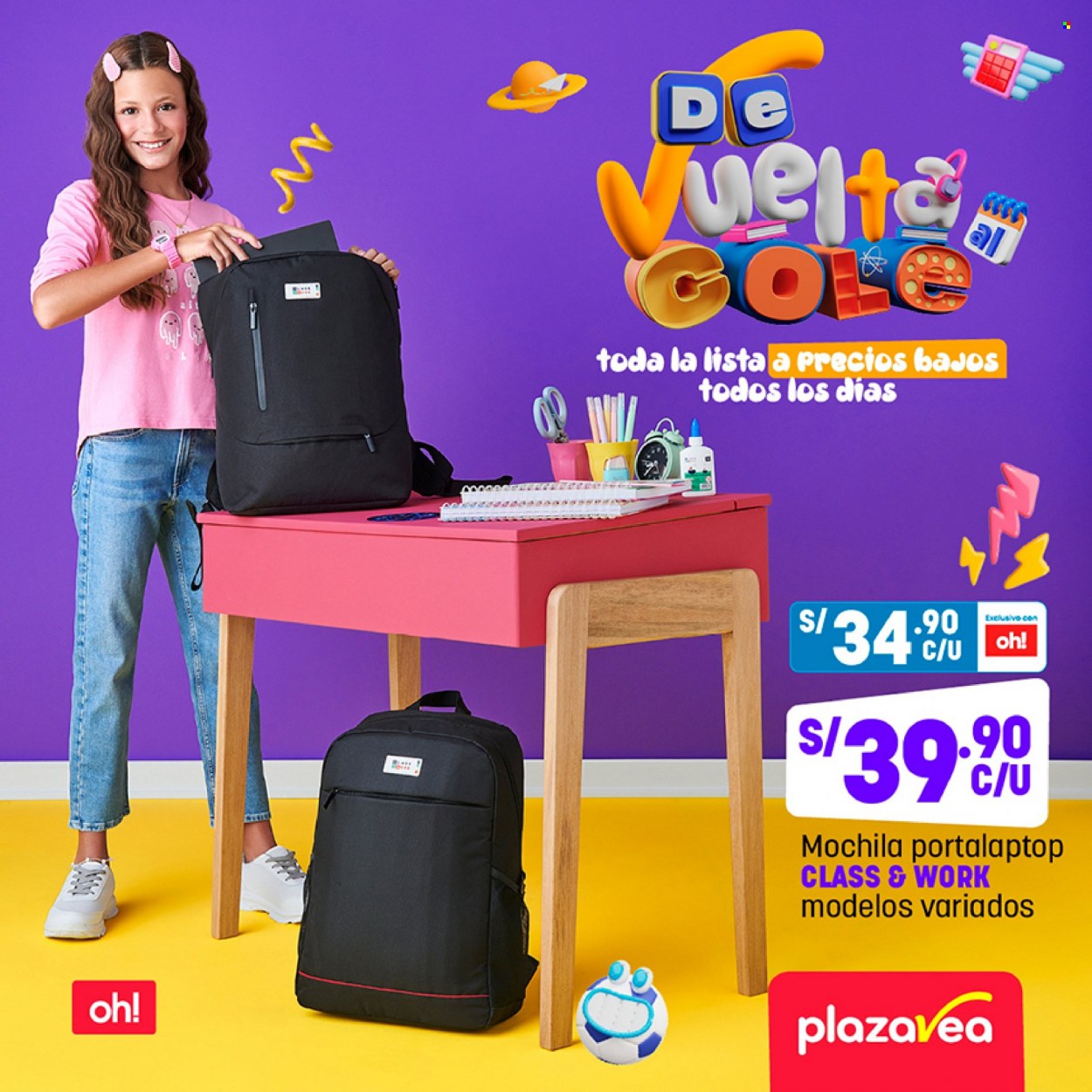 Folleto actual Plaza Vea - 13.3.2023 - 26.3.2023 - Ventas - mochila. Página 1.