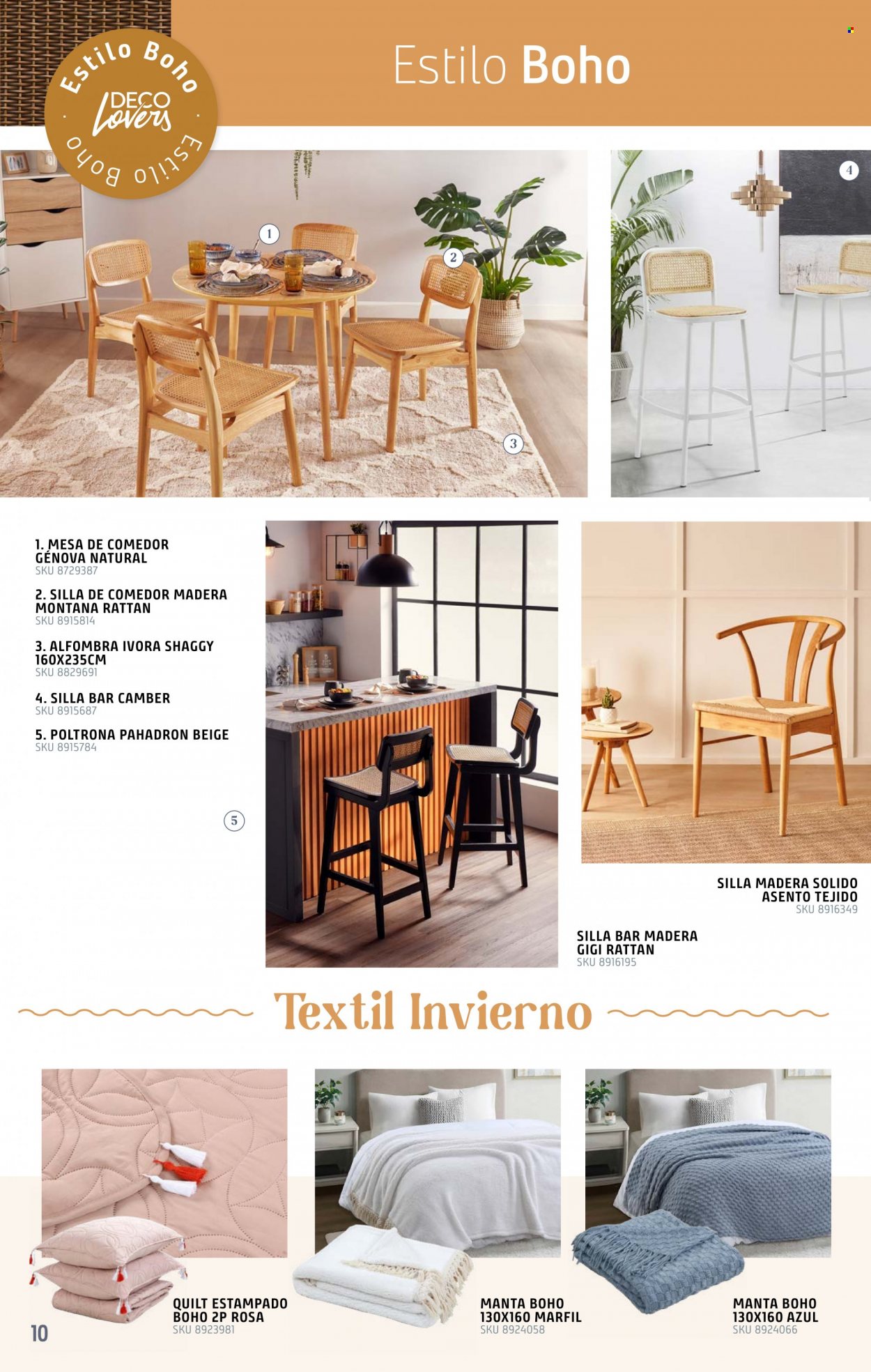 thumbnail - Folleto actual Sodimac - Ventas - mesa, mesa de comedor, silla, silla de comedor, alfombra, manta, rosa. Página 10.