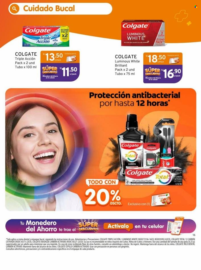 Folleto actual Mifarma - 1.5.2023 - 31.5.2023 - Ventas - cepillo, pasta dental, Colgate, enjuague bucal, hilo dental. Página 16.