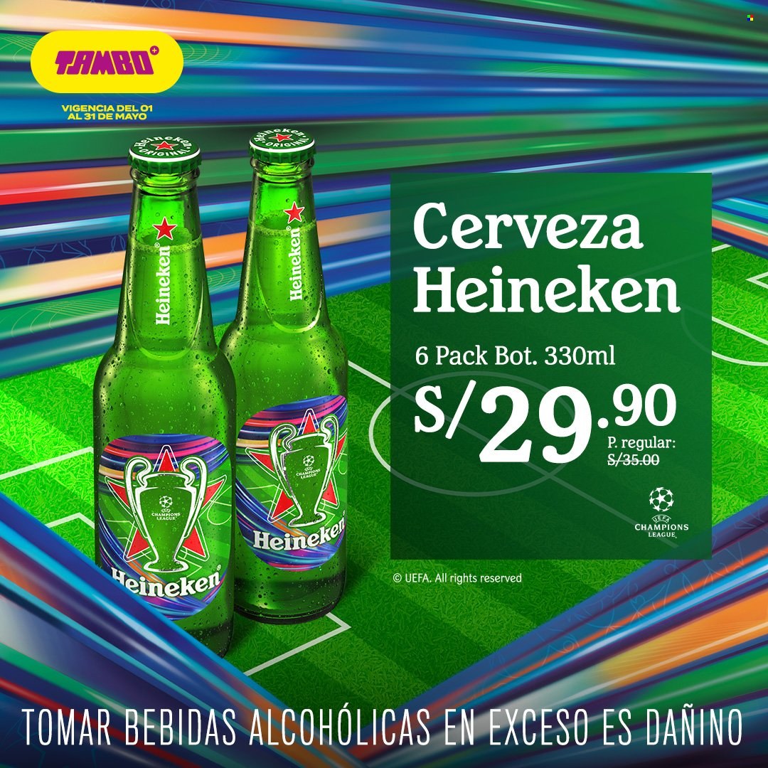 thumbnail - Folleto actual Tambo - 1.5.2023 - 31.5.2023 - Ventas - bebida, Heineken, bebida alcohólica, cerveza. Página 1.