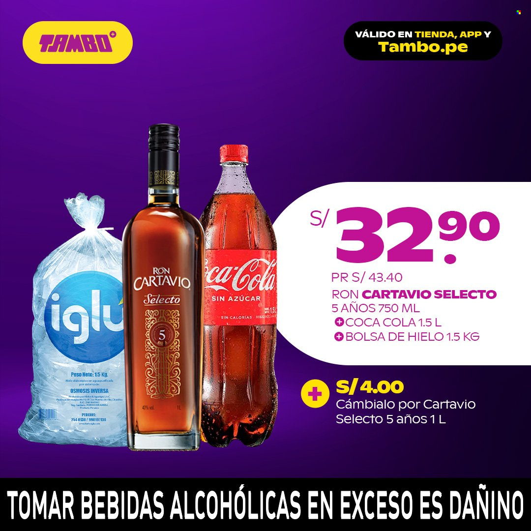 thumbnail - Folleto actual Tambo - 2.5.2023 - 31.5.2023 - Ventas - bebida, bebida alcohólica, hielo, Coca-cola, ron. Página 1.