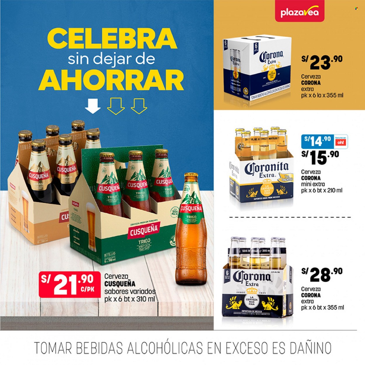 Folleto actual Plaza Vea - 19.5.2023 - 1.6.2023 - Ventas - bebida, bebida alcohólica, Coronita, botella. Página 17.