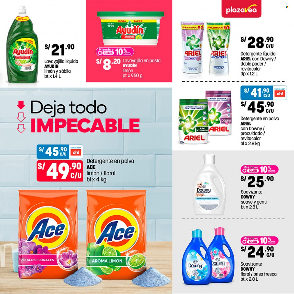 Folleto actual Plaza Vea - 19.5.2023 - 1.6.2023 - Ventas - Ariel, detergente, detergente en gel, Ayudin, suavizante, detergente en polvo, lavavajillas. Página 27.