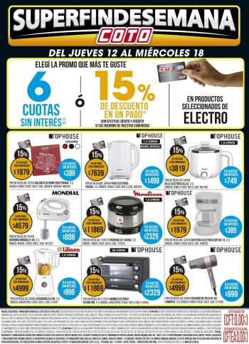 Horno eléctrico Coto ofertas y precios | Ahorra Ya