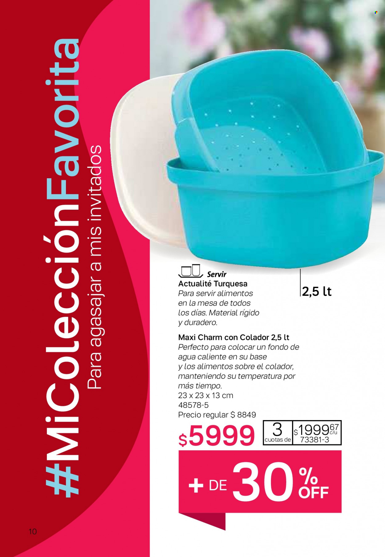 Folleto actual Tupperware - Ventas - ensaladera. Página 10.