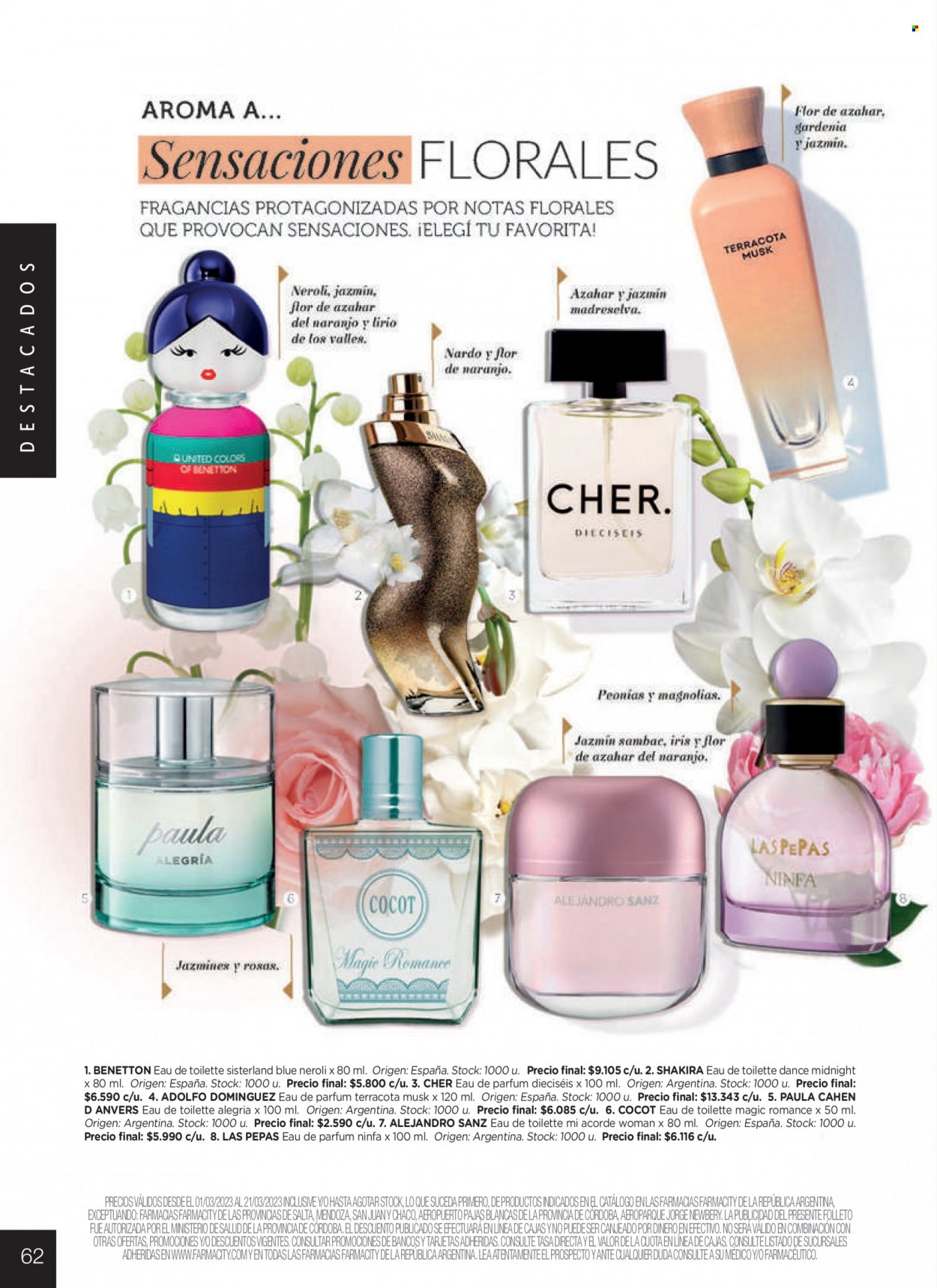 Folleto actual Farmacity - 01/03/23 - 21/03/23 - Ventas - Valor, perfume, eau de toilette. Página 62.