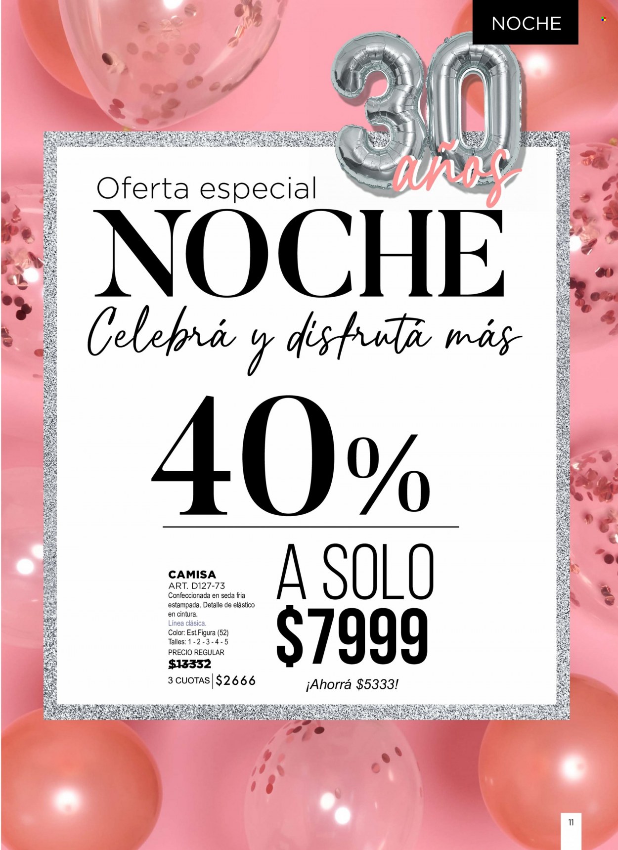 Folleto actual Juana Bonita - Ventas - camisa. Página 11.
