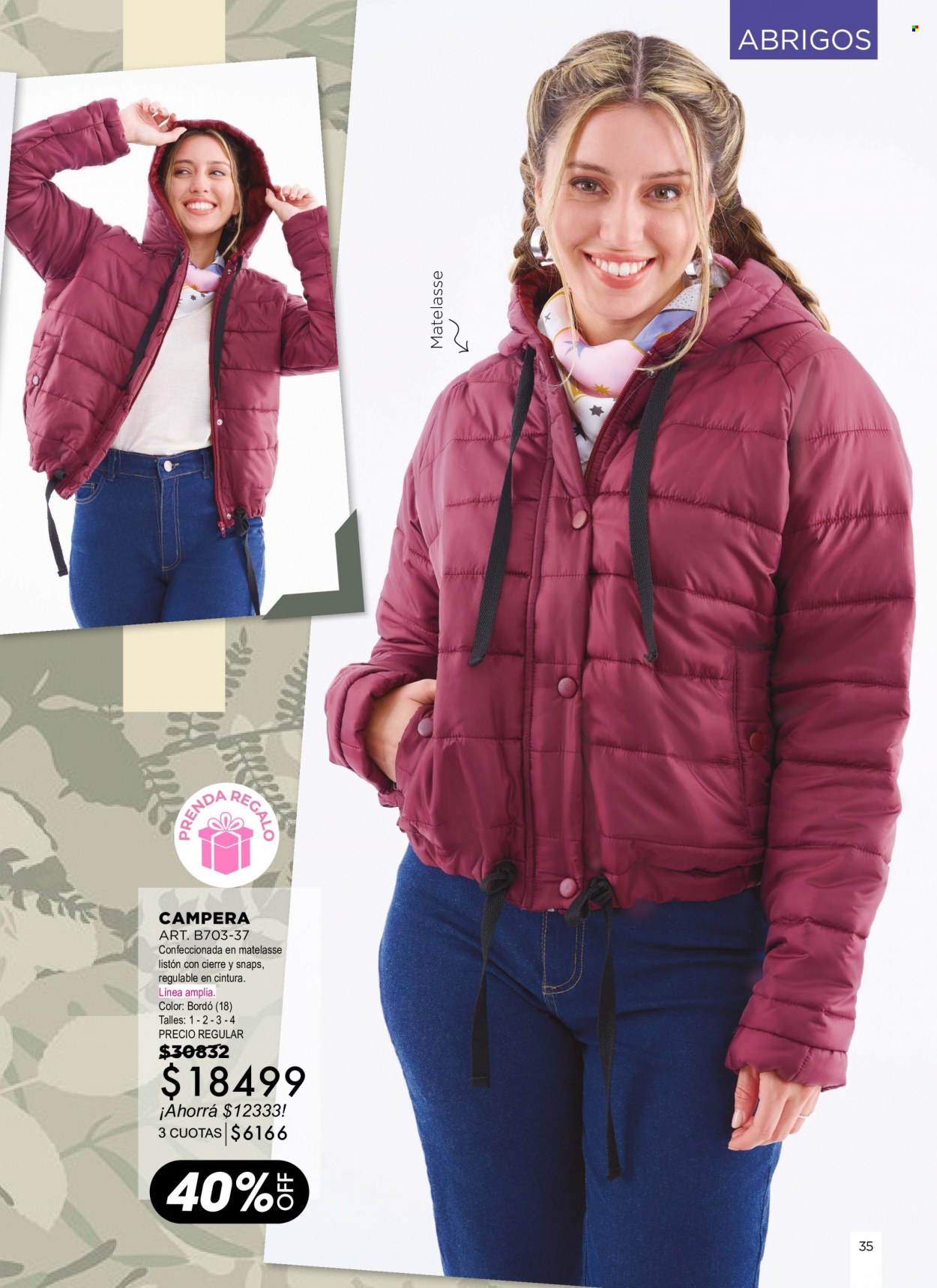 Folleto actual Juana Bonita - Ventas - campera. Página 35.