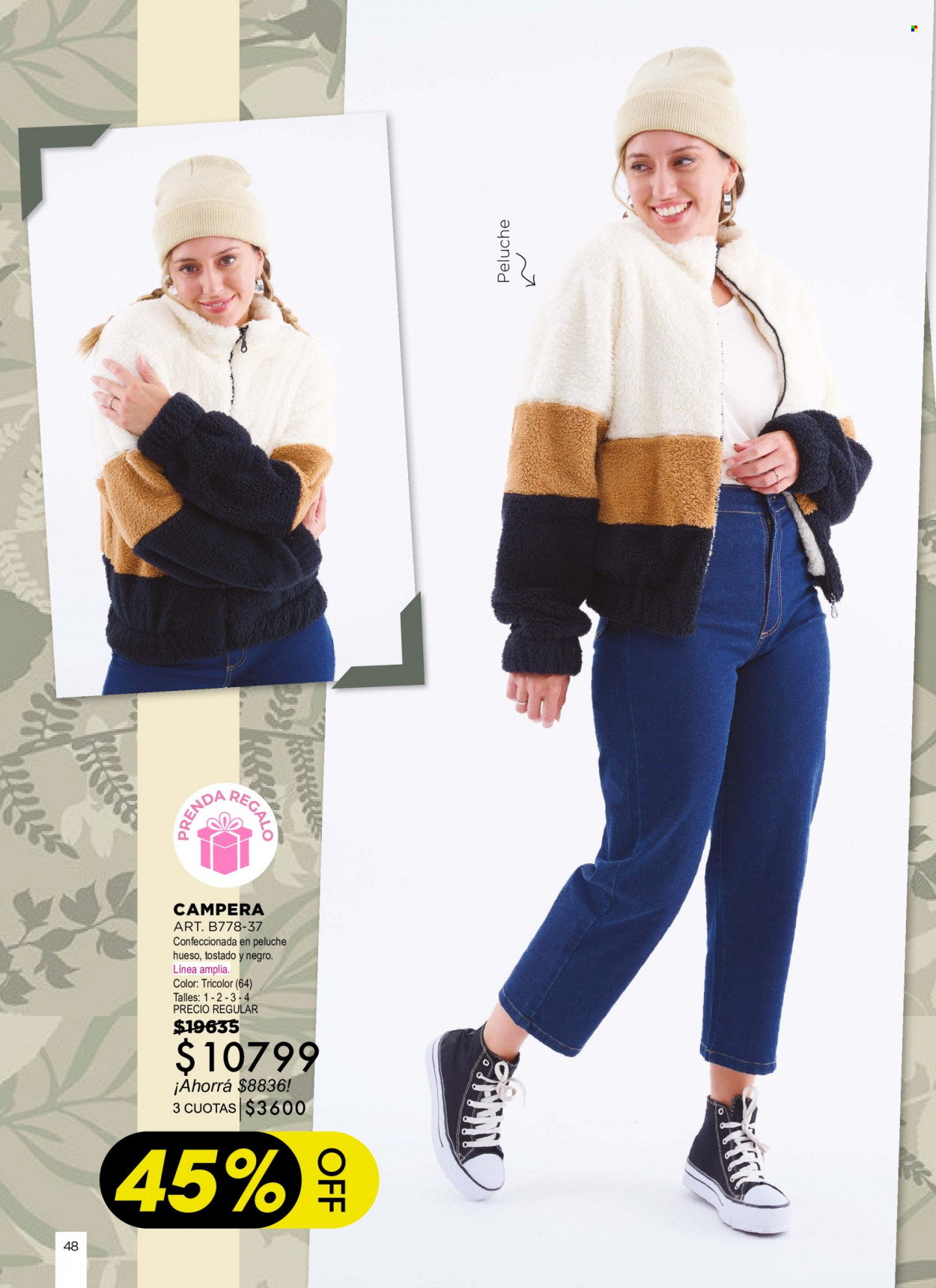 Folleto actual Juana Bonita - Ventas - campera. Página 48.