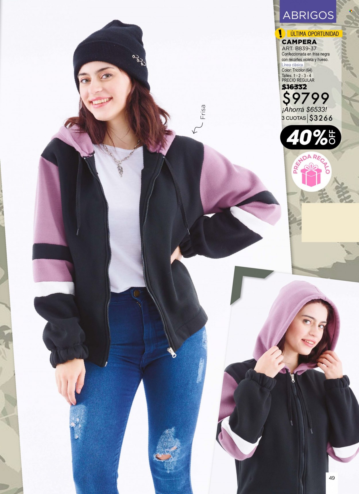 Folleto actual Juana Bonita - Ventas - campera. Página 49.