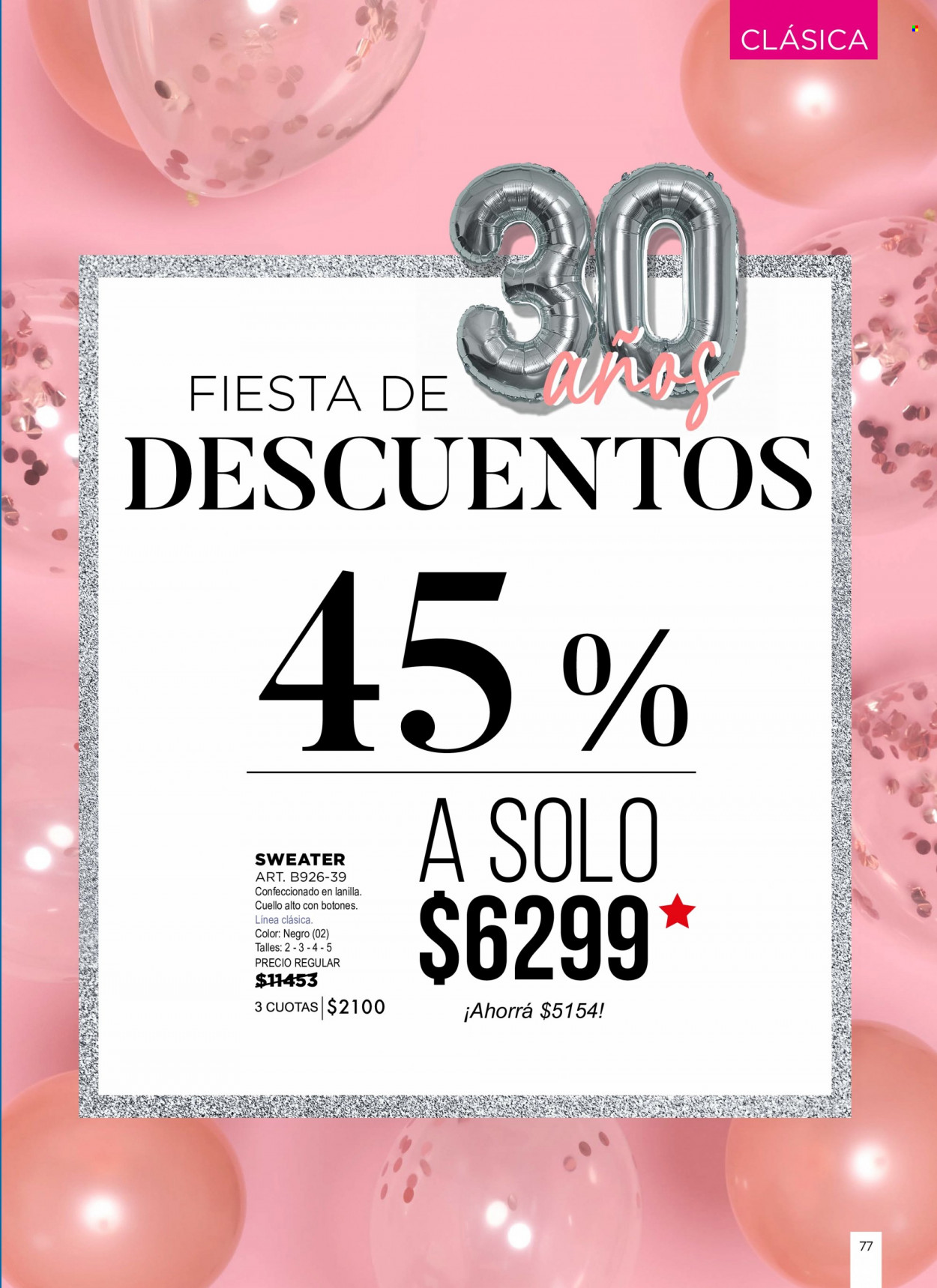Folleto actual Juana Bonita - Ventas - jersey. Página 77.
