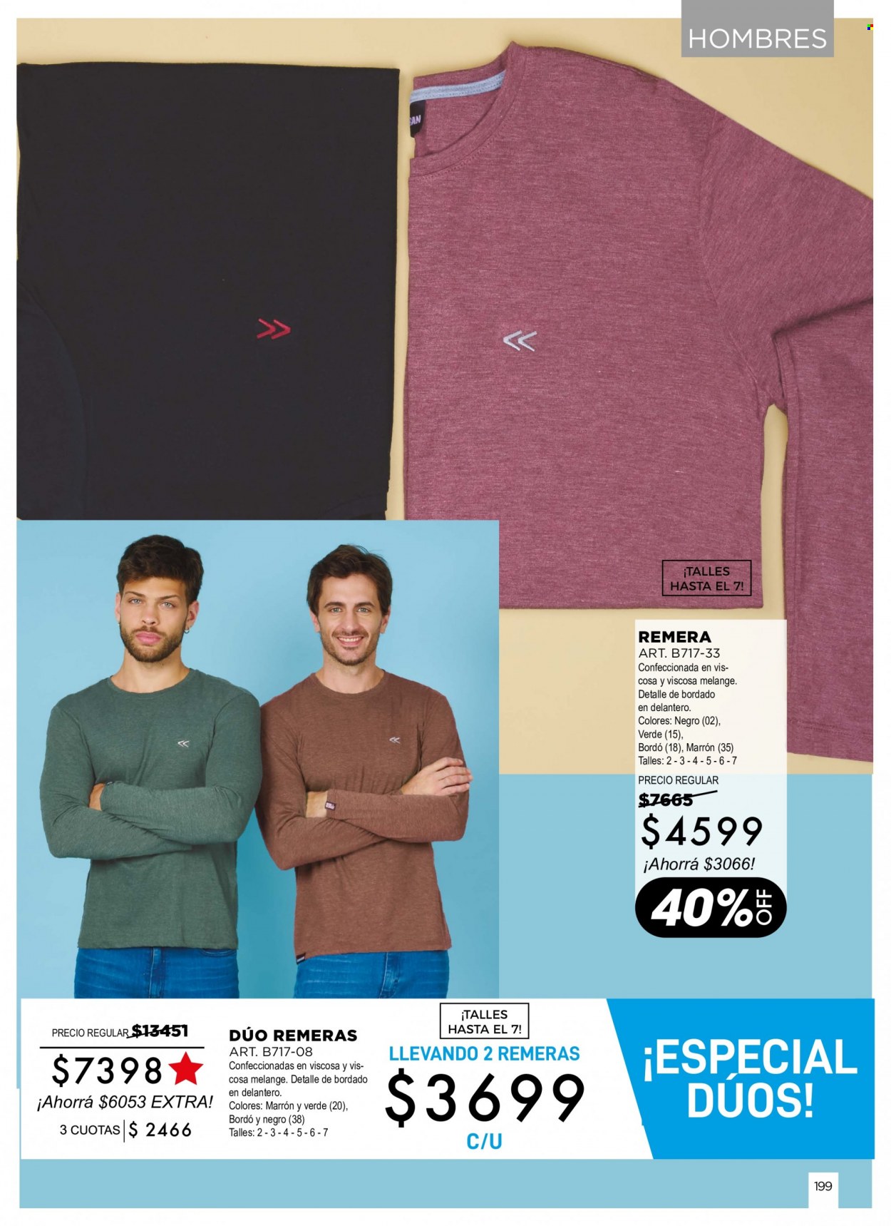 Folleto actual Juana Bonita - Ventas - remera. Página 199.
