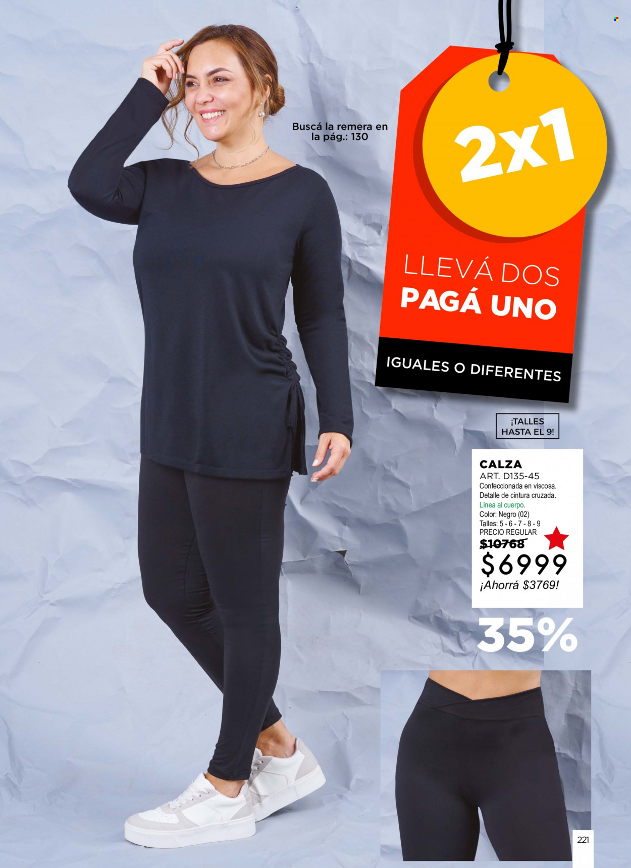 Folleto actual Juana Bonita - Ventas - remera. Página 221.