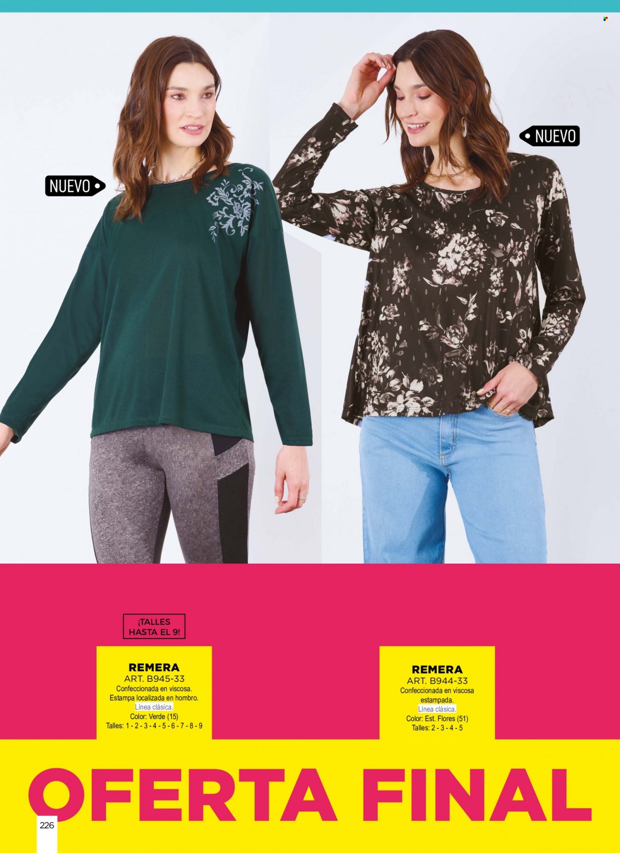 Folleto actual Juana Bonita - Ventas - remera. Página 226.