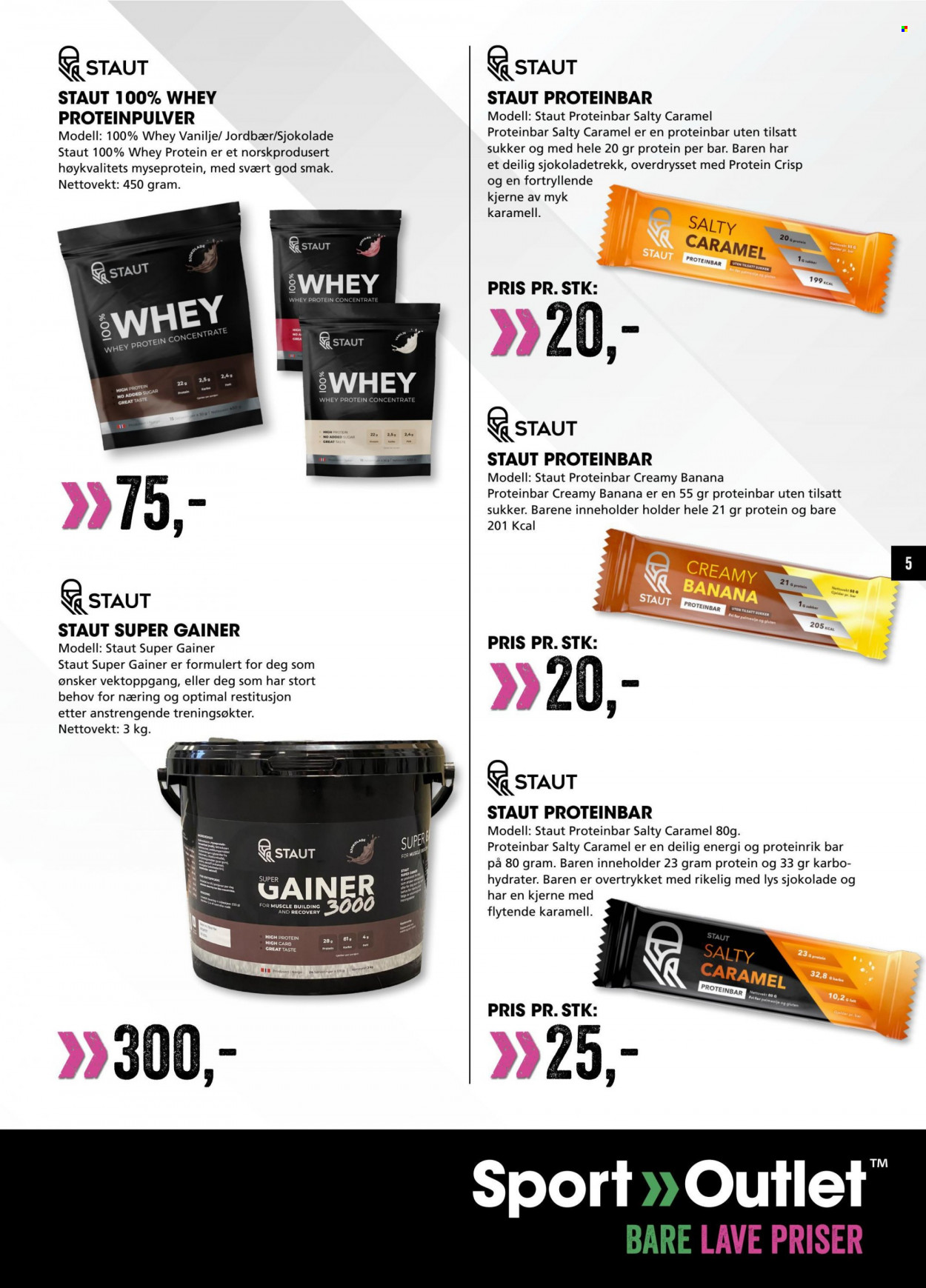 thumbnail - Kundeavis Sport Outlet - Produkter fra tilbudsaviser - sjokolade, Proteinbar, protein. Side 5.