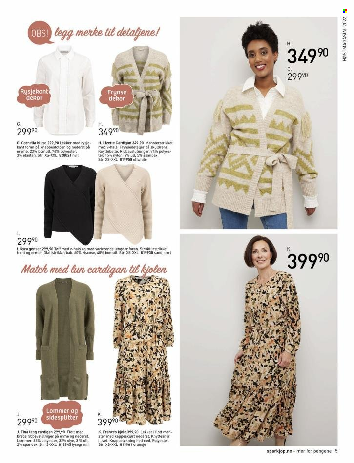 thumbnail - Kundeavis Sparkjøp - Produkter fra tilbudsaviser - kjole, bluse, cardigan, genser. Side 5.
