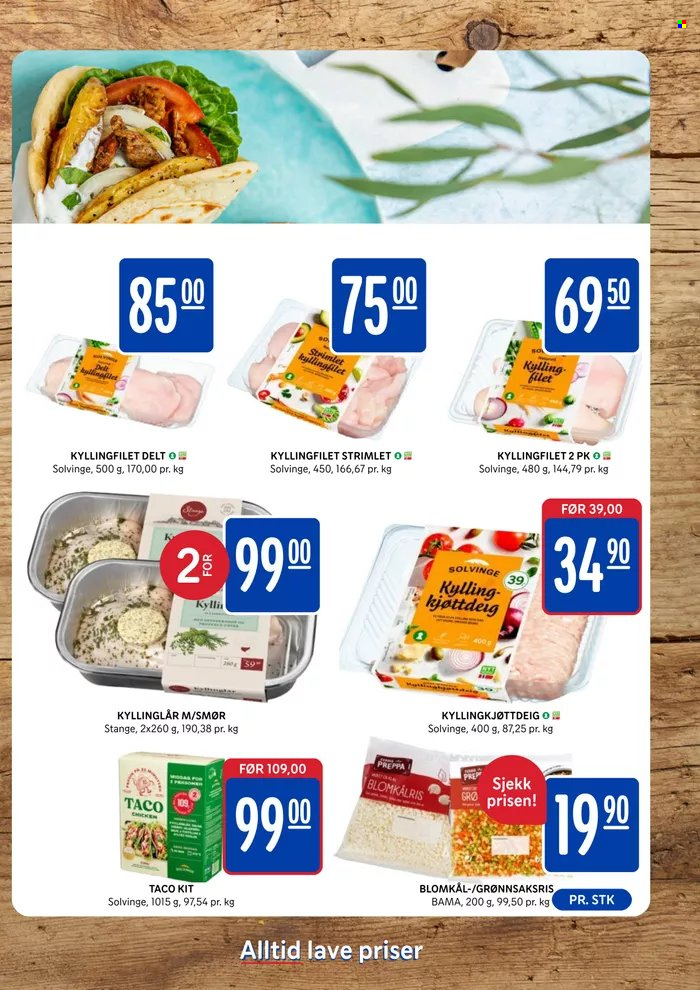 thumbnail - Kundeavis Rema 1000 - 26.9.2022 - 9.10.2022 - Produkter fra tilbudsaviser - kyllingfilet, kyllinglår, kyllingkjøtt, kjøttdeig, kyllingkjøttdeig, blomkål, smør. Side 3.