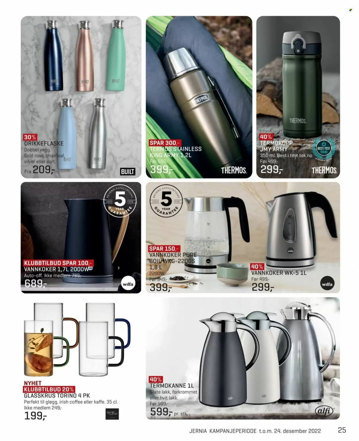 thumbnail - Kundeavis Jernia - 7.11.2022 - 24.12.2022 - Produkter fra tilbudsaviser - termokanne, termokopp, drikkeflaske, vannkoker. Side 25.