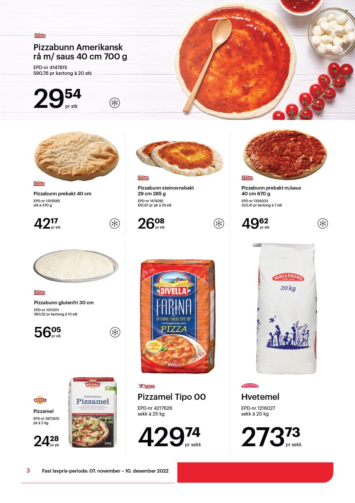 thumbnail - Kundeavis Storcash - 7.11.2022 - 10.12.2022 - Produkter fra tilbudsaviser - pizza, pizzabunn, hvetemel. Side 3.