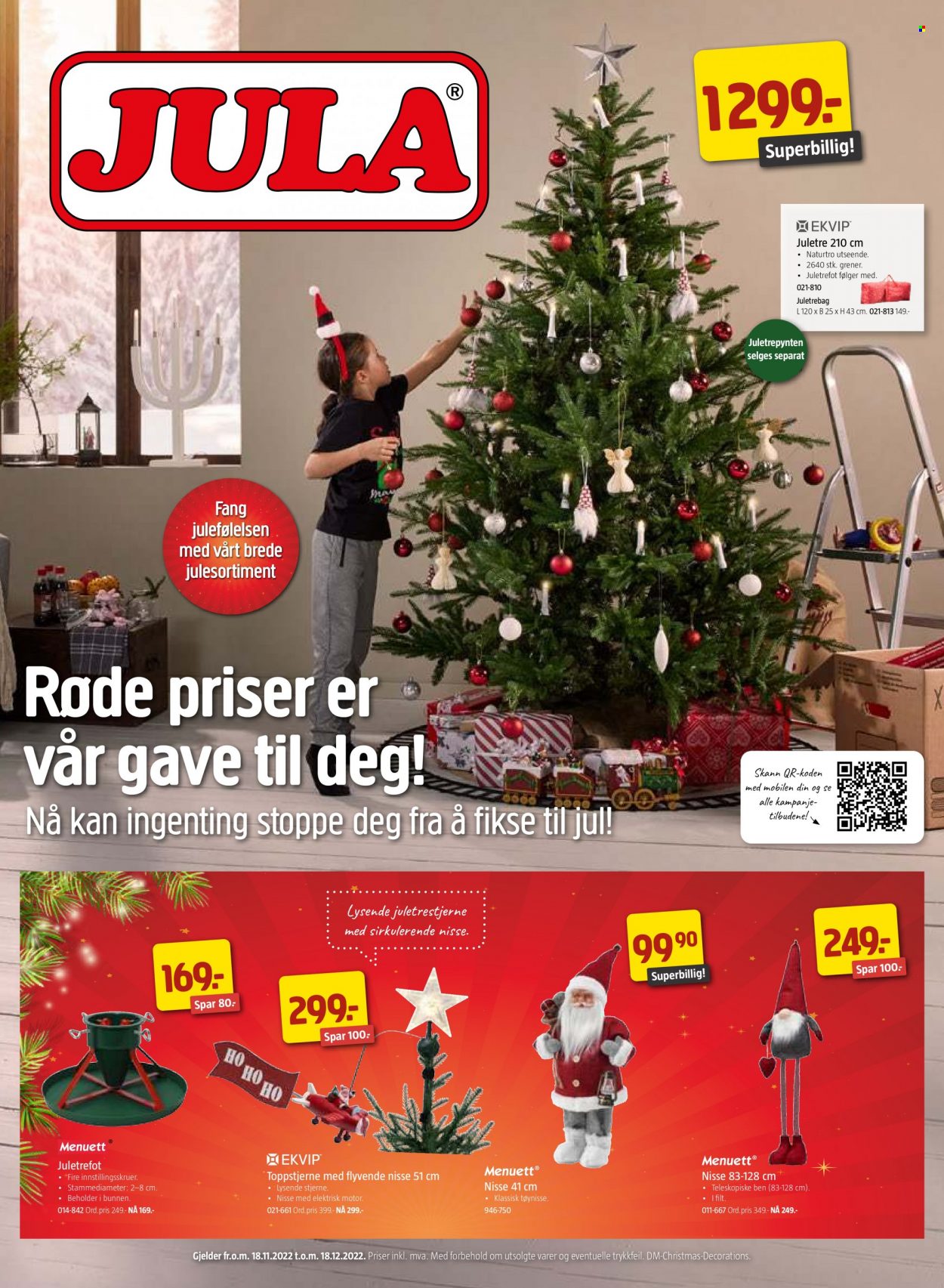 thumbnail - Kundeavis Jula - 18.11.2022 - 18.12.2022 - Produkter fra tilbudsaviser - juletre. Side 1.