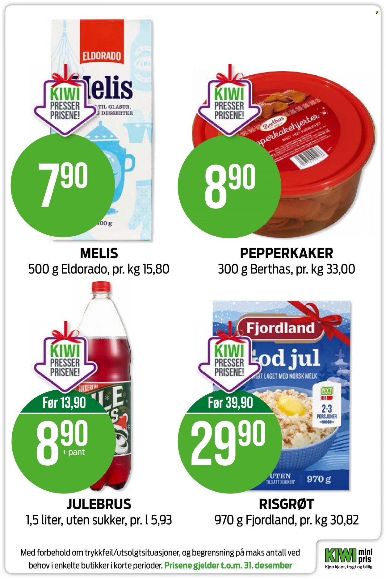 thumbnail - Kundeavis KIWI - 28.11.2022 - 31.12.2022 - Produkter fra tilbudsaviser - melk, Fjordland. Side 3.