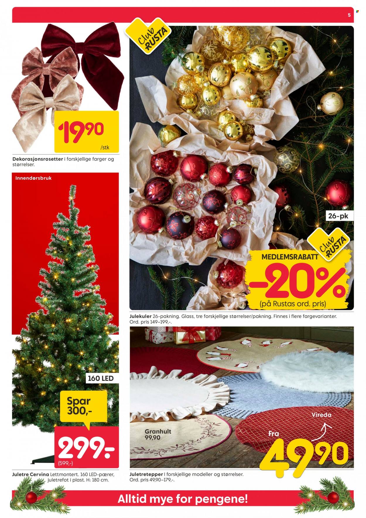 thumbnail - Kundeavis Rusta - 1.12.2022 - 6.12.2022 - Produkter fra tilbudsaviser - juletre. Side 5.