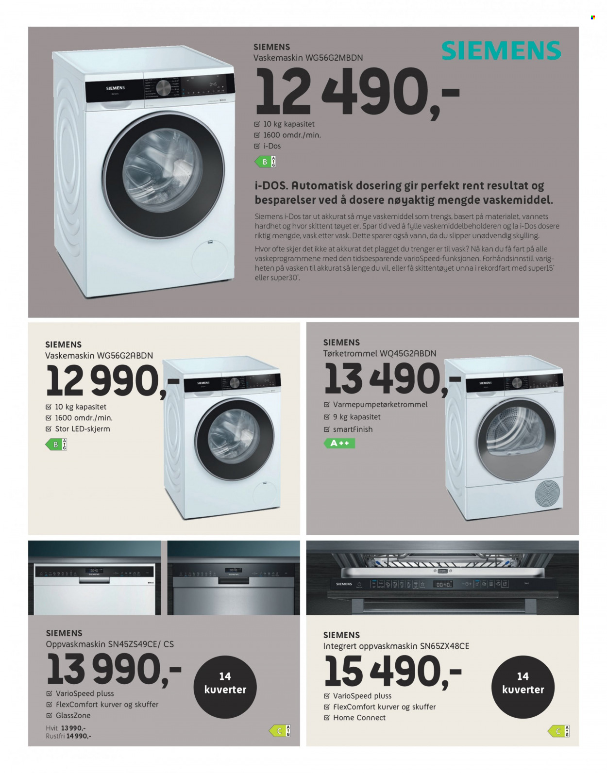 thumbnail - Kundeavis Elon - 1.12.2022 - 18.12.2022 - Produkter fra tilbudsaviser - Siemens, oppvaskmaskin, vaskemaskin, tørketrommel. Side 39.