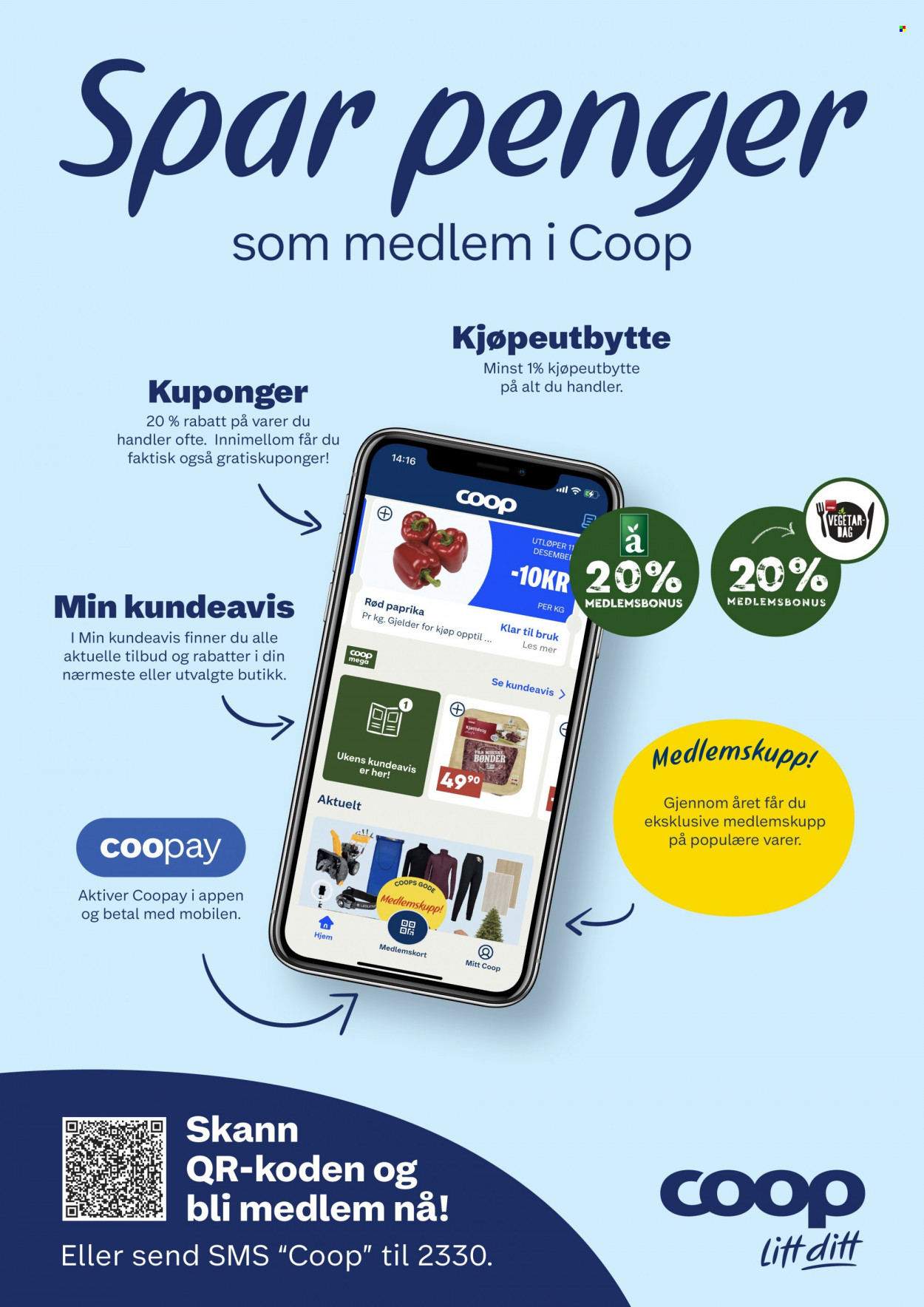 thumbnail - Kundeavis Coop Mega - 30.1.2023 - 4.2.2023 - Produkter fra tilbudsaviser - storfe kjøttdeig, kjøttdeig, paprika, rød paprika. Side 10.