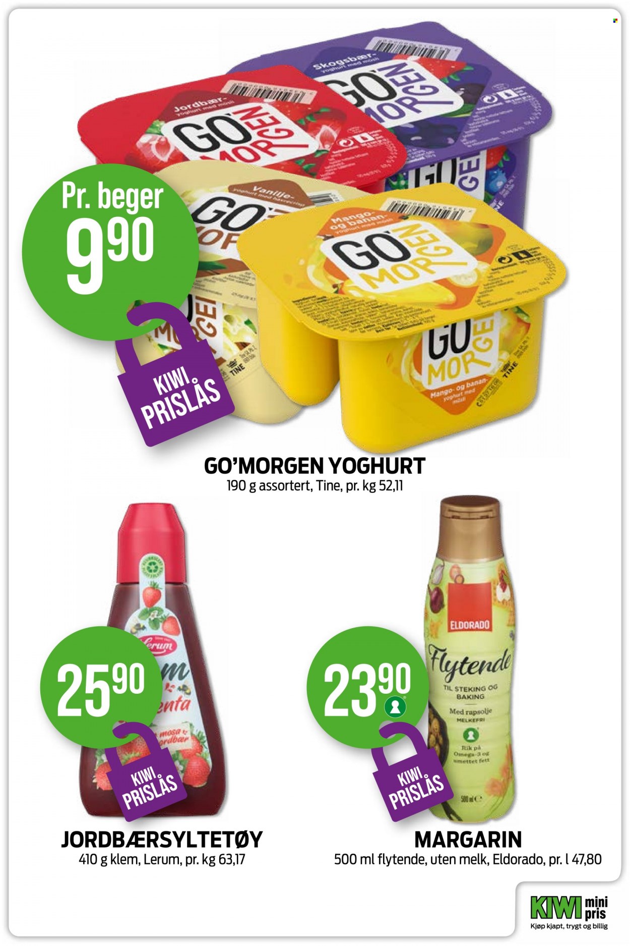 thumbnail - Kundeavis KIWI - Produkter fra tilbudsaviser - melk, margarin, jordbærsyltetøy. Side 5.