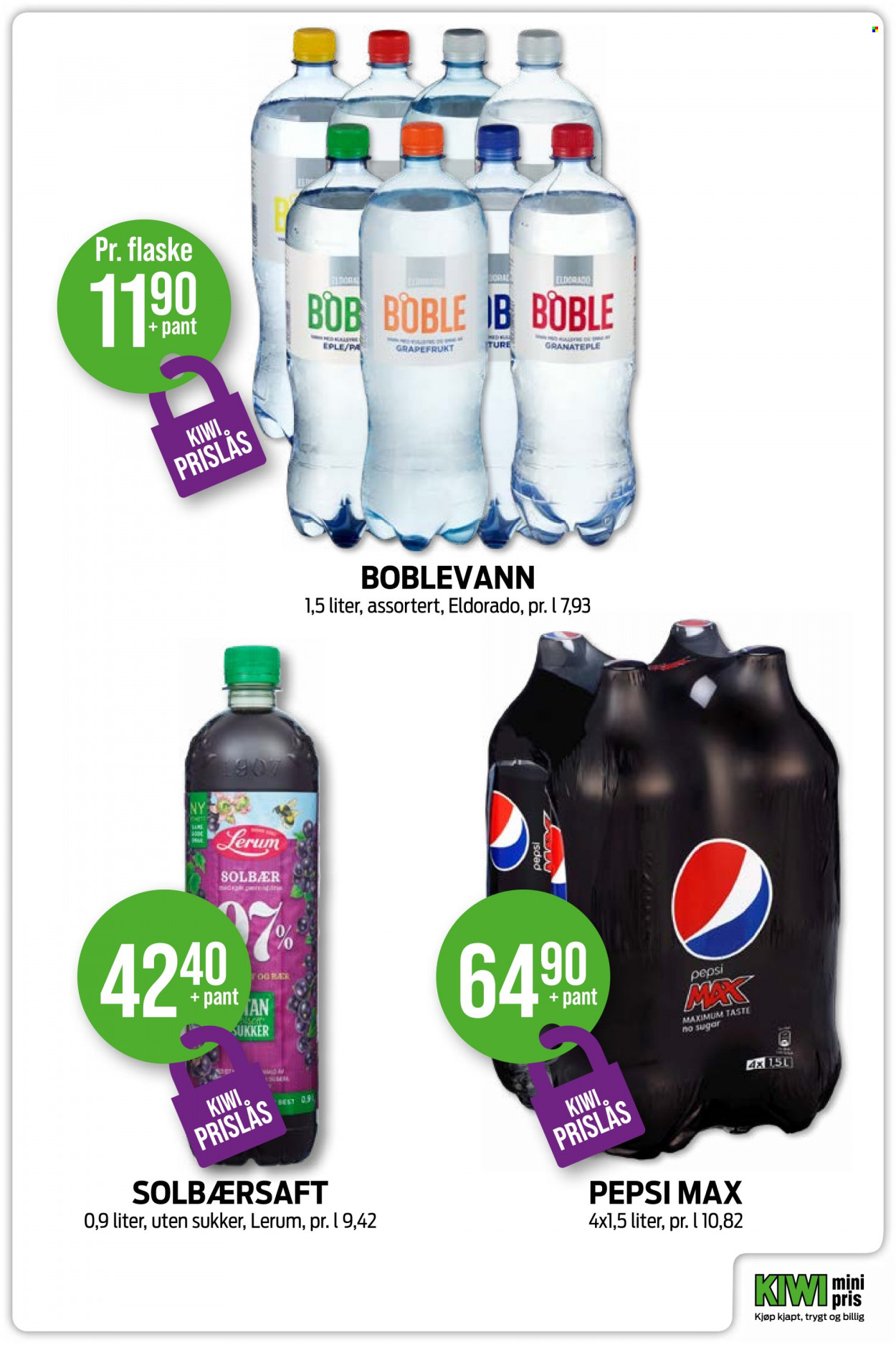 thumbnail - Kundeavis KIWI - Produkter fra tilbudsaviser - Pepsi, Pepsi Max. Side 7.