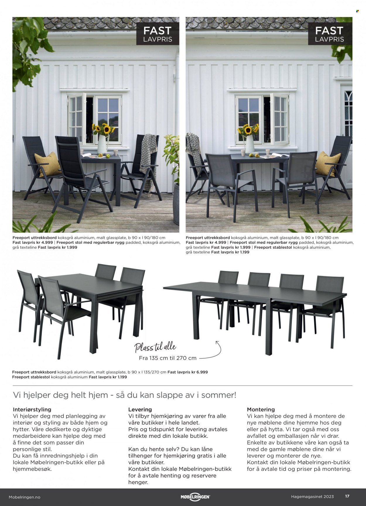 thumbnail - Kundeavis Møbelringen - Produkter fra tilbudsaviser - bord, spisebord, stol, spisestol. Side 17.