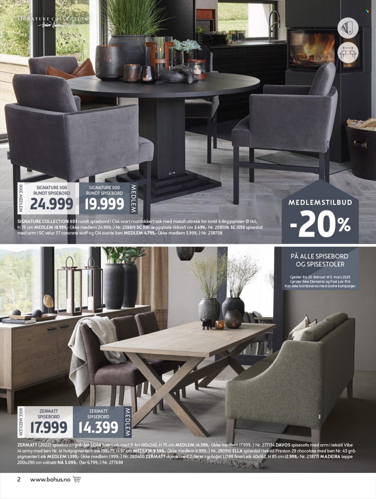 thumbnail - Kundeavis Bohus - 20.2.2023 - 26.3.2023 - Produkter fra tilbudsaviser - skjenk, bord, spisebord, stol, spisestol, teppe. Side 2.