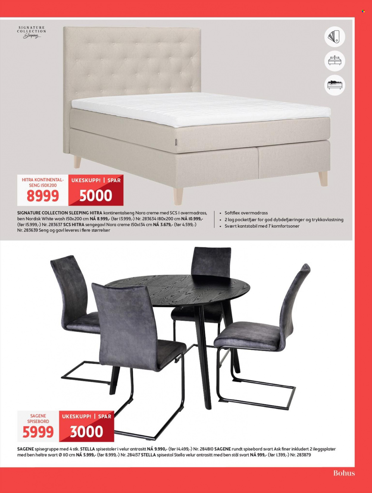 thumbnail - Kundeavis Bohus - 20.2.2023 - 26.3.2023 - Produkter fra tilbudsaviser - bord, spisebord, stol, spisestol, seng. Side 7.