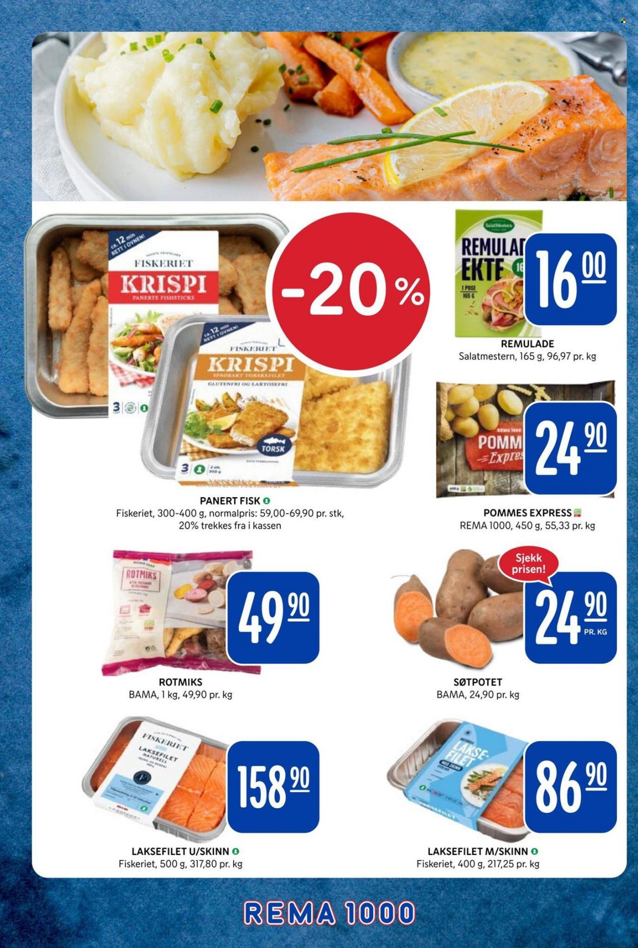Kundeavis Rema 1000 - 13.3.2023 - 26.3.2023 - Produkter fra tilbudsaviser - salat, laksefilet, fisk, remulade. Side 2.