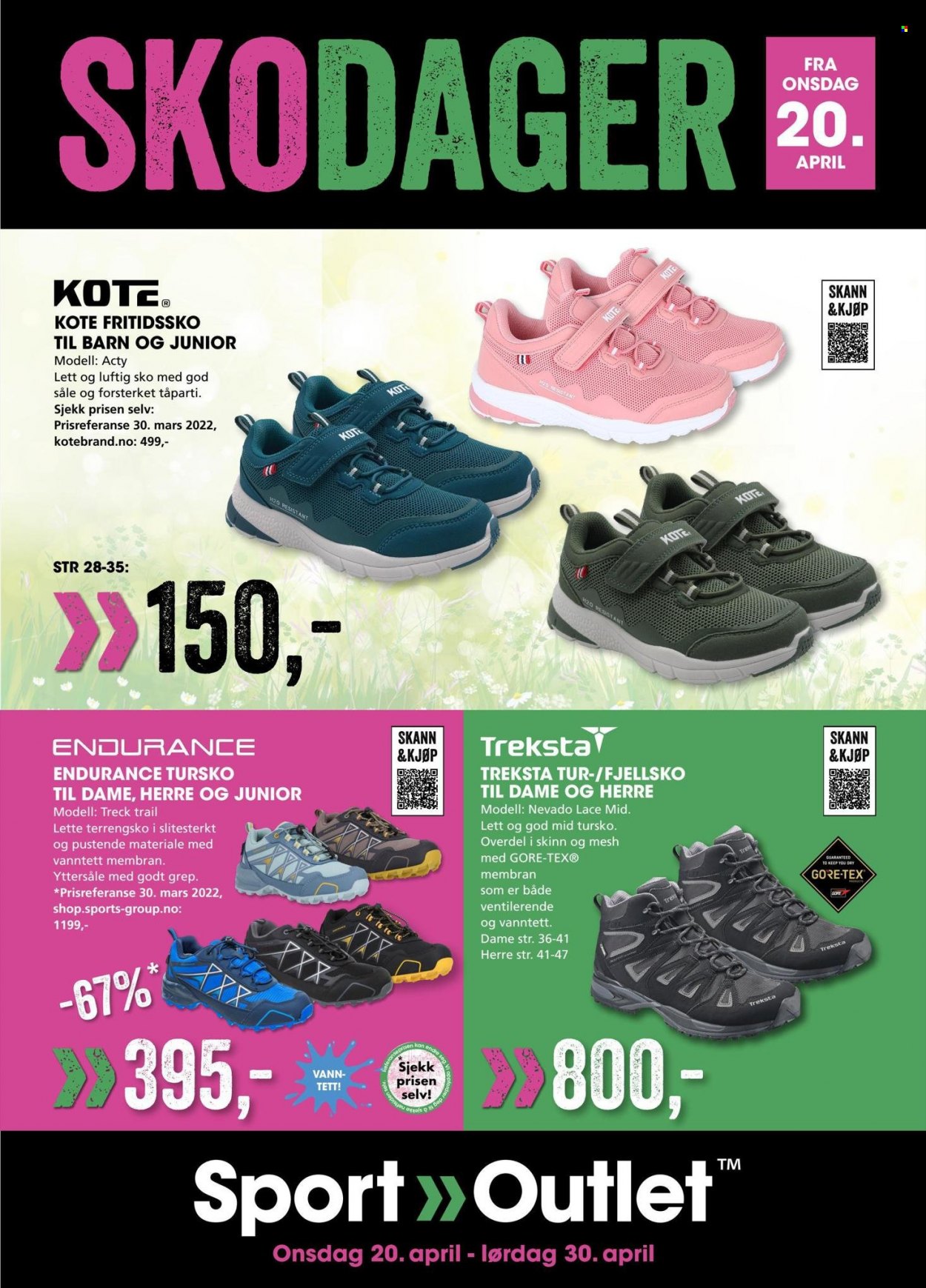 thumbnail - Kundeavis Sport Outlet - 20.4.2023 - 30.4.2023 - Produkter fra tilbudsaviser - vann, fjellsko, sko. Side 1.
