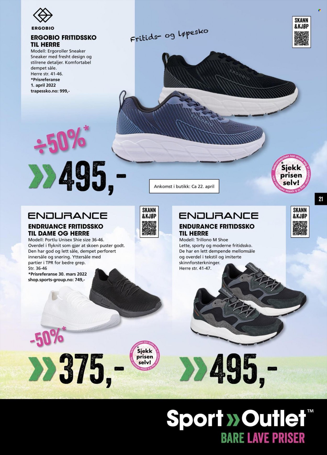 thumbnail - Kundeavis Sport Outlet - 20.4.2023 - 30.4.2023 - Produkter fra tilbudsaviser - løpesko, sneaker. Side 21.