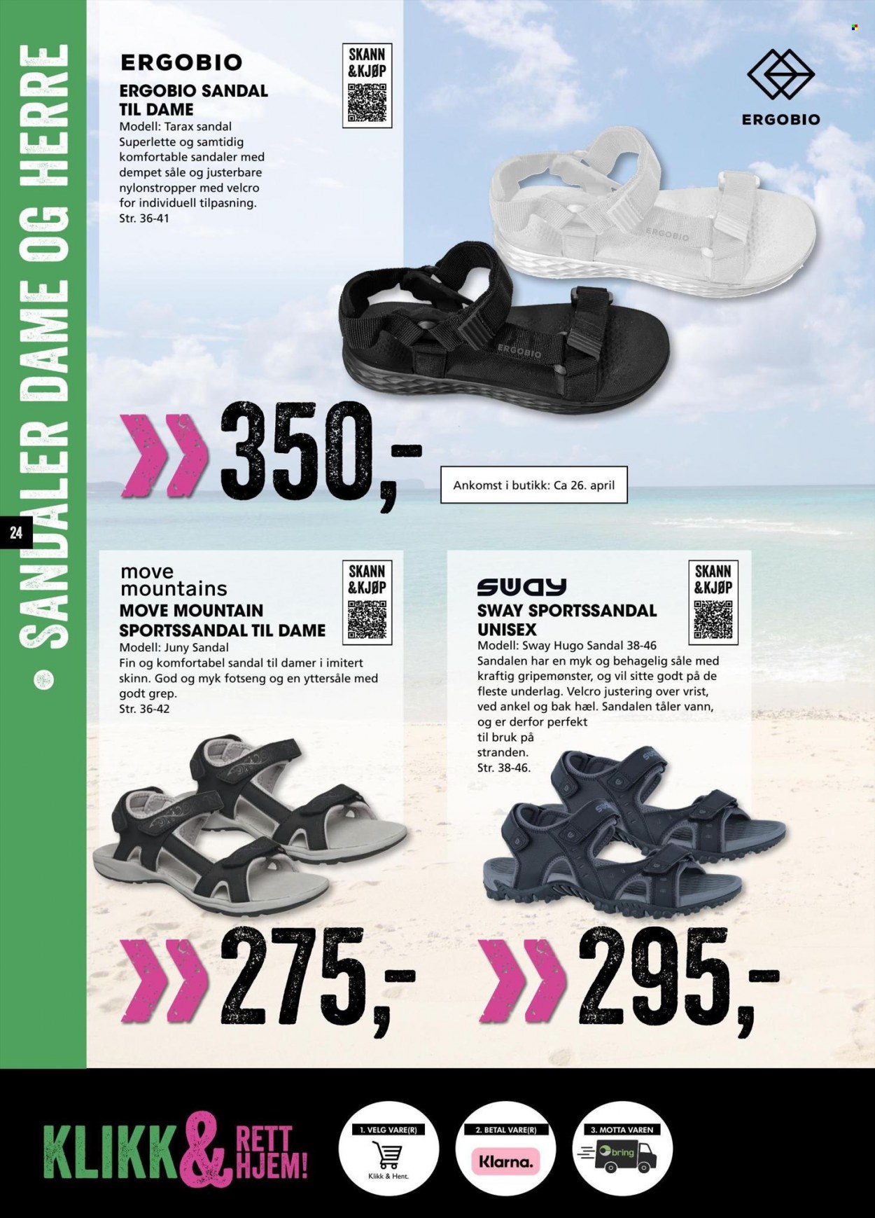 thumbnail - Kundeavis Sport Outlet - 20.4.2023 - 30.4.2023 - Produkter fra tilbudsaviser - vann, sandal. Side 24.