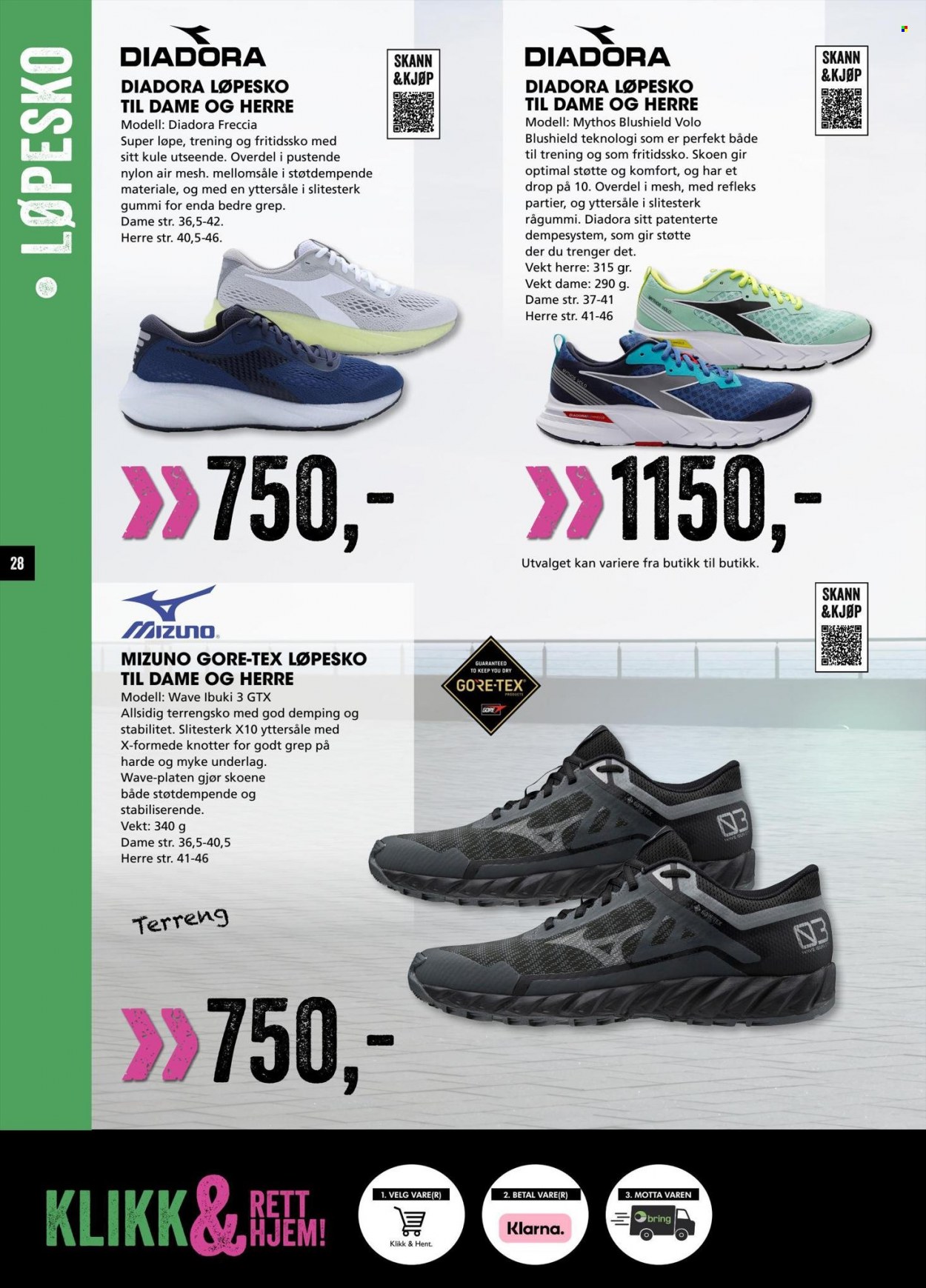 thumbnail - Kundeavis Sport Outlet - 20.4.2023 - 30.4.2023 - Produkter fra tilbudsaviser - Diadora, løpesko. Side 28.