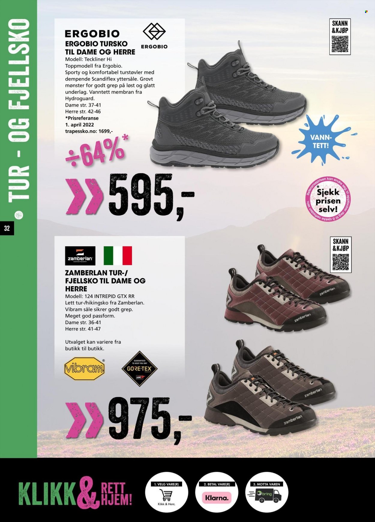 thumbnail - Kundeavis Sport Outlet - 20.4.2023 - 30.4.2023 - Produkter fra tilbudsaviser - vann, fjellsko. Side 32.