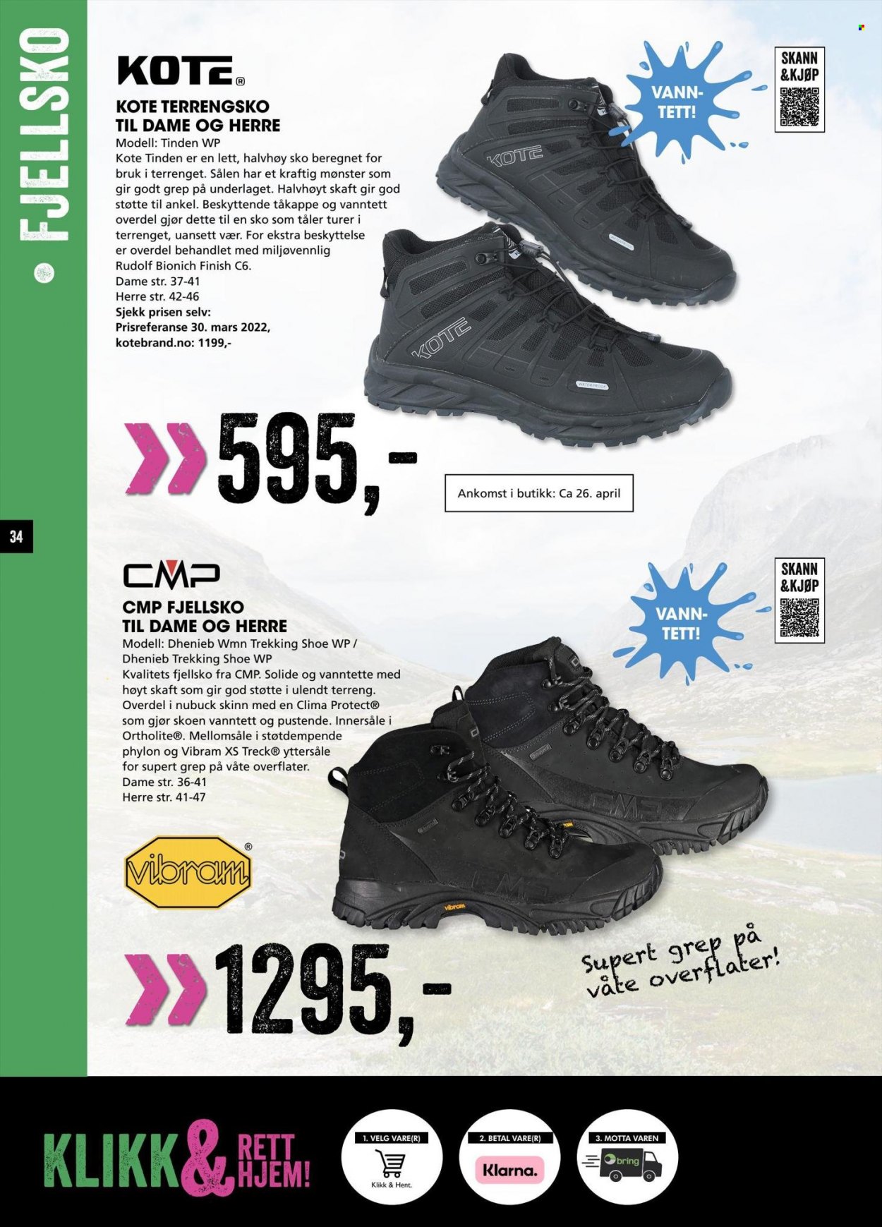 thumbnail - Kundeavis Sport Outlet - 20.4.2023 - 30.4.2023 - Produkter fra tilbudsaviser - vann, fjellsko, sko. Side 34.