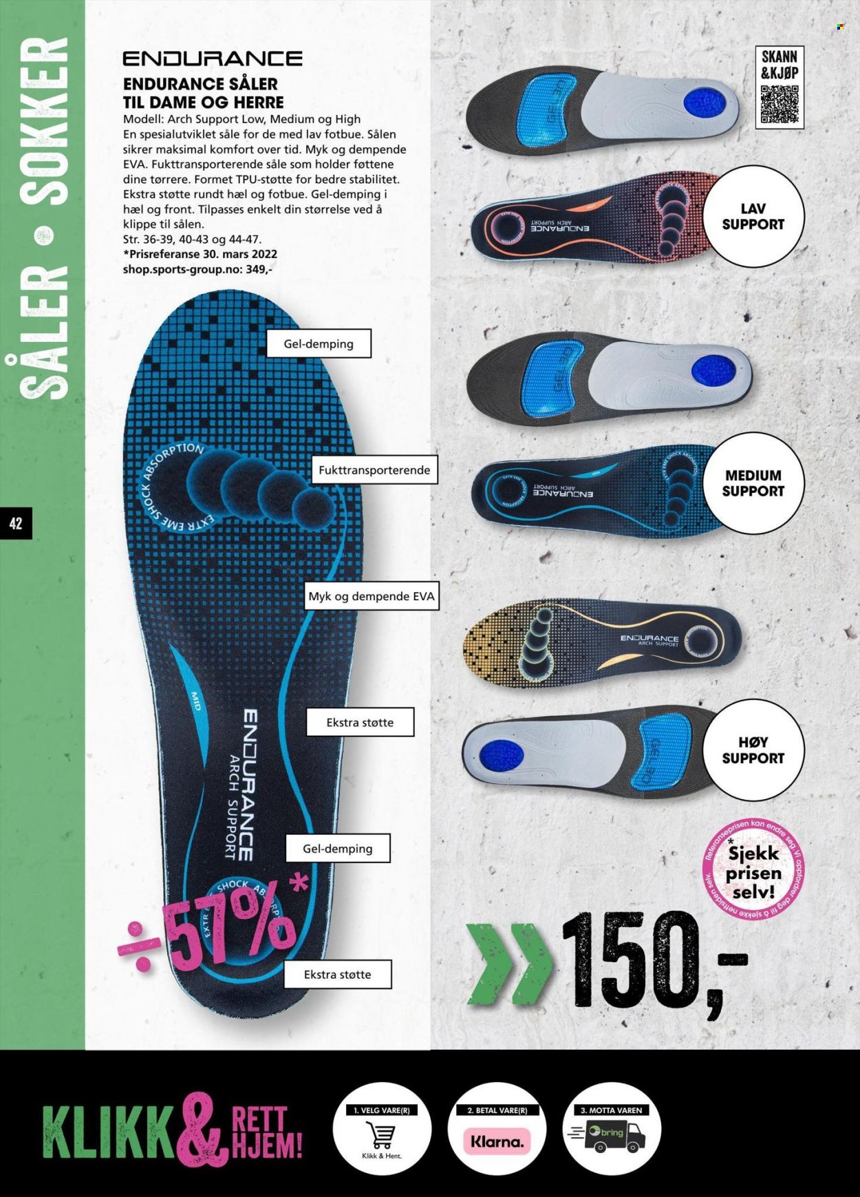 thumbnail - Kundeavis Sport Outlet - 20.4.2023 - 30.4.2023 - Produkter fra tilbudsaviser - sokker. Side 42.