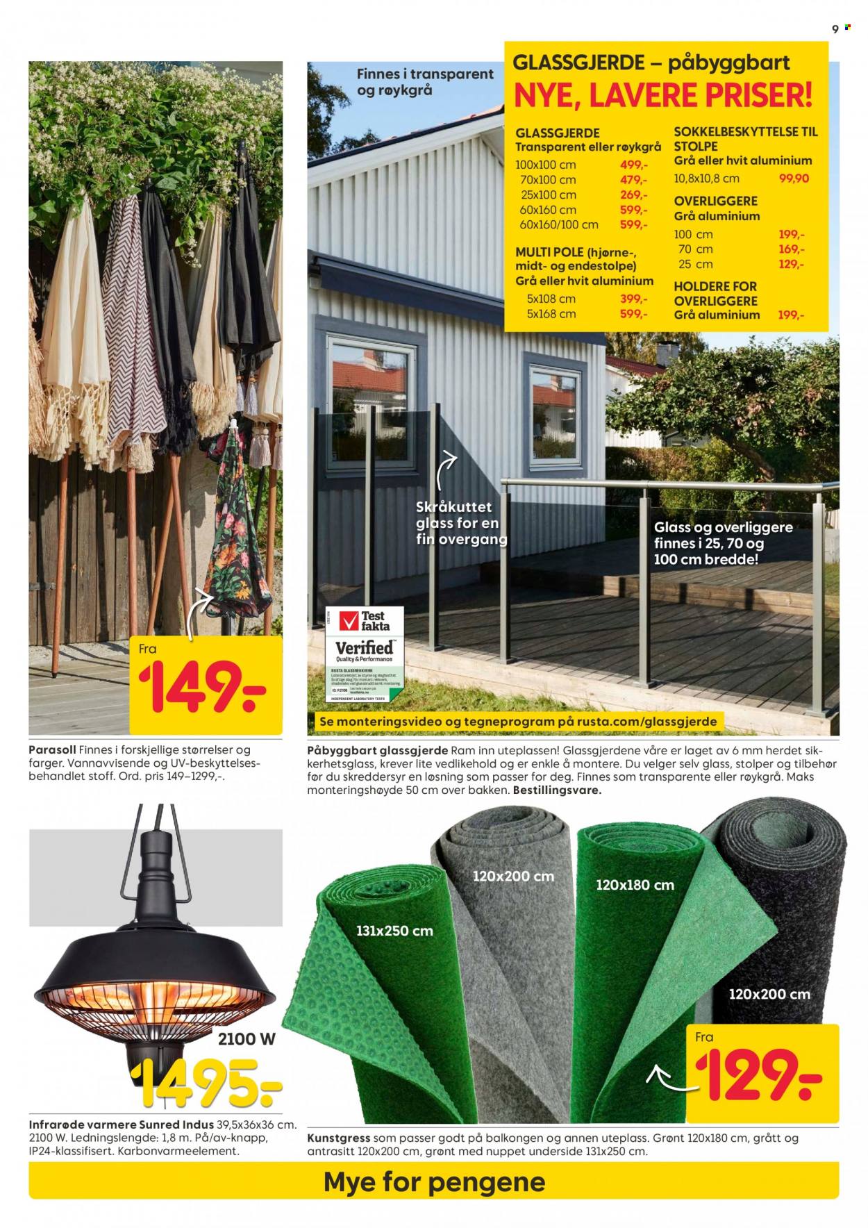 thumbnail - Kundeavis Rusta - 22.3.2023 - 28.3.2023 - Produkter fra tilbudsaviser - parasoll. Side 9.