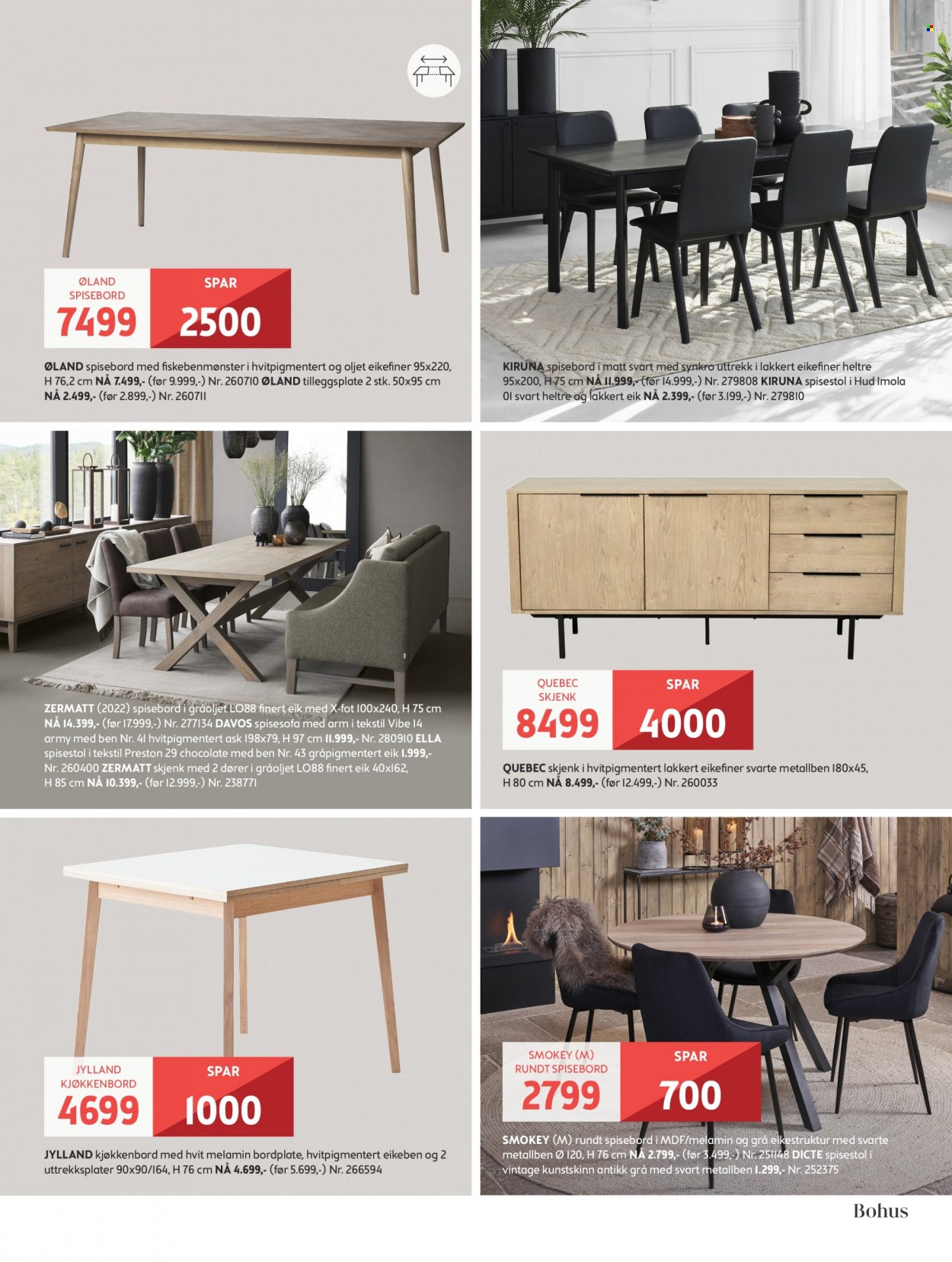 thumbnail - Kundeavis Bohus - 27.3.2023 - 30.4.2023 - Produkter fra tilbudsaviser - skjenk, bord, spisebord, stol, spisestol. Side 17.