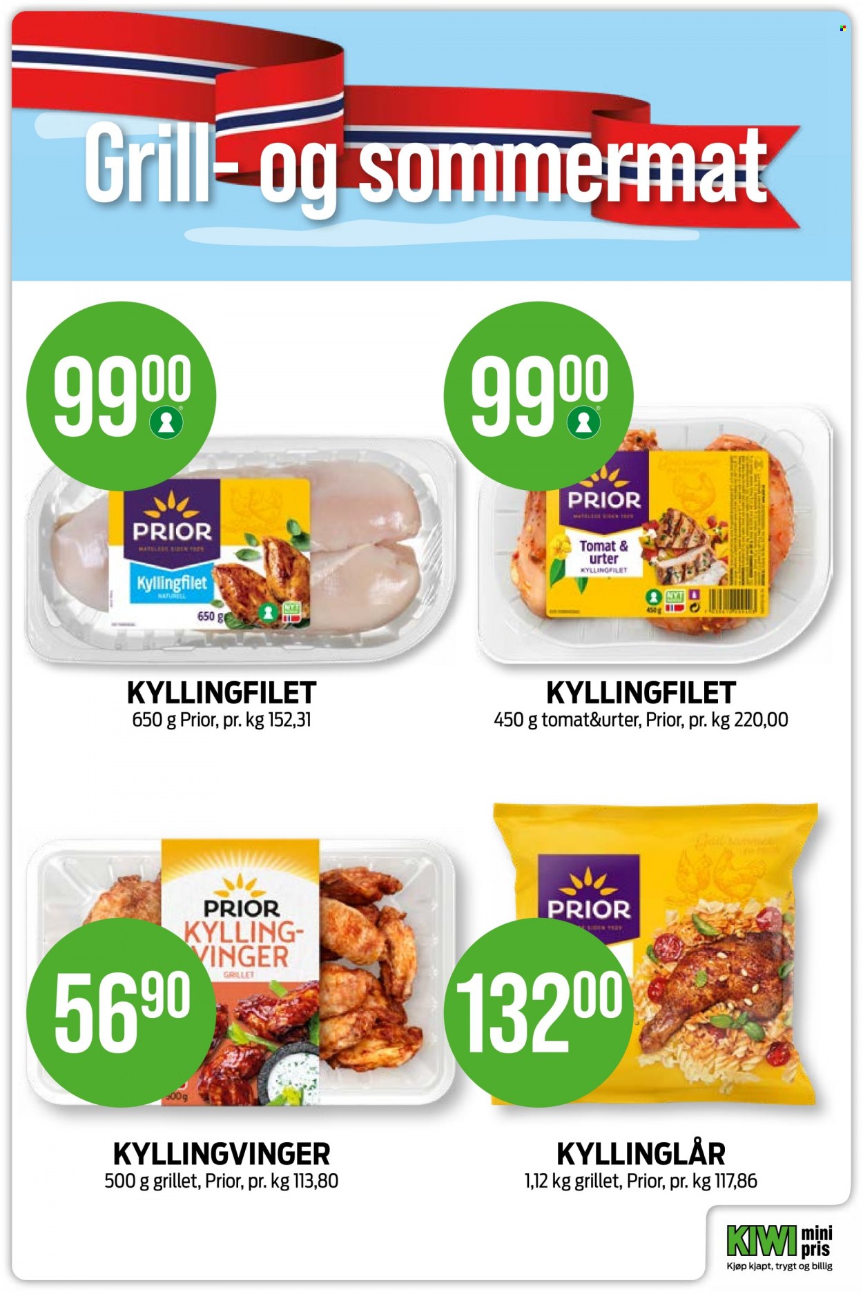 thumbnail - Kundeavis KIWI - Produkter fra tilbudsaviser - kiwi, kyllingfilet, kyllinglår, kyllingvinger, kyllingkjøtt, tomat. Side 19.